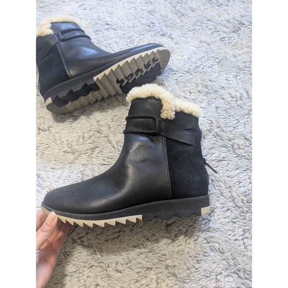 Sorel Black Harlow Boots Leather Suede Chelsea Boot Woman Size US 6.5 - Picture 2 of 6